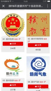 2016年度赣州市十佳政务微信评选