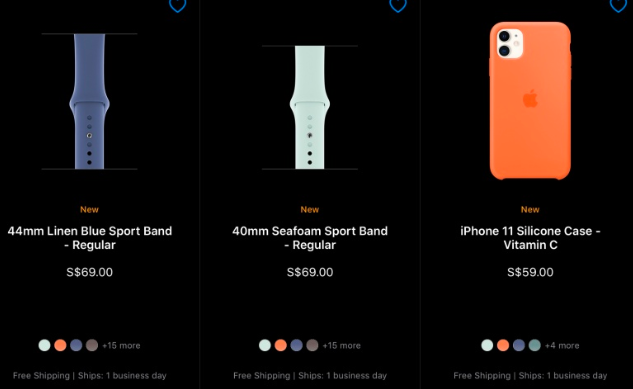 Apple Watch Sport表带和硅胶iPhone手机壳已更新为新颜色